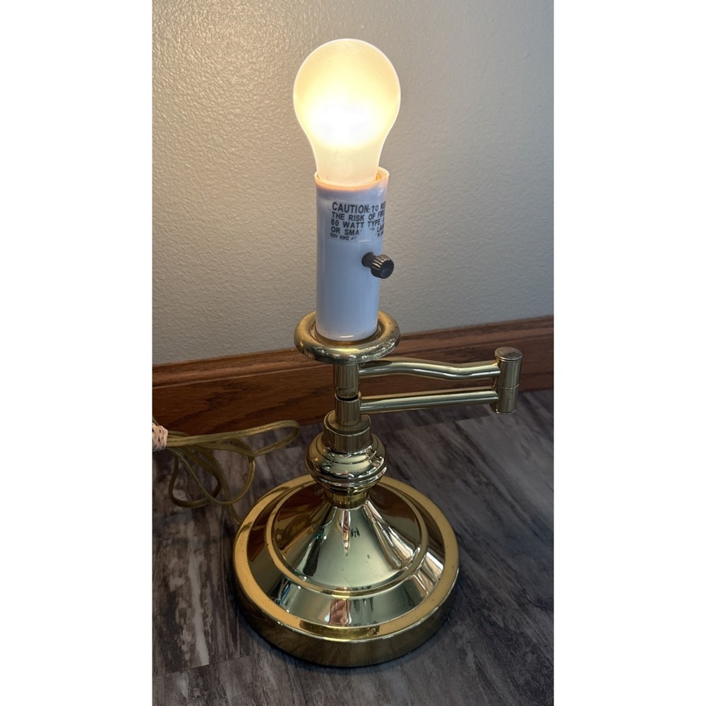 Vintage UL Brass Portable Desk Lamp Piano 360 Degree Swivel Arm Works